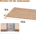 FlowaFoli Stair Treads for Wooden Steps Indoor,8" X 30" (15 in Pack) Stair Treads Non Slip, Machine Washable for Kids Elders and Pets,Beige