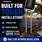 Sandbaggy 200-Count Rust-Free 6-Inch Landscape Staples (11 Gauge Steel) - Galvanized SOD Garden Stakes Pin ~ Trusted by Farmers & Contractors Across the USA