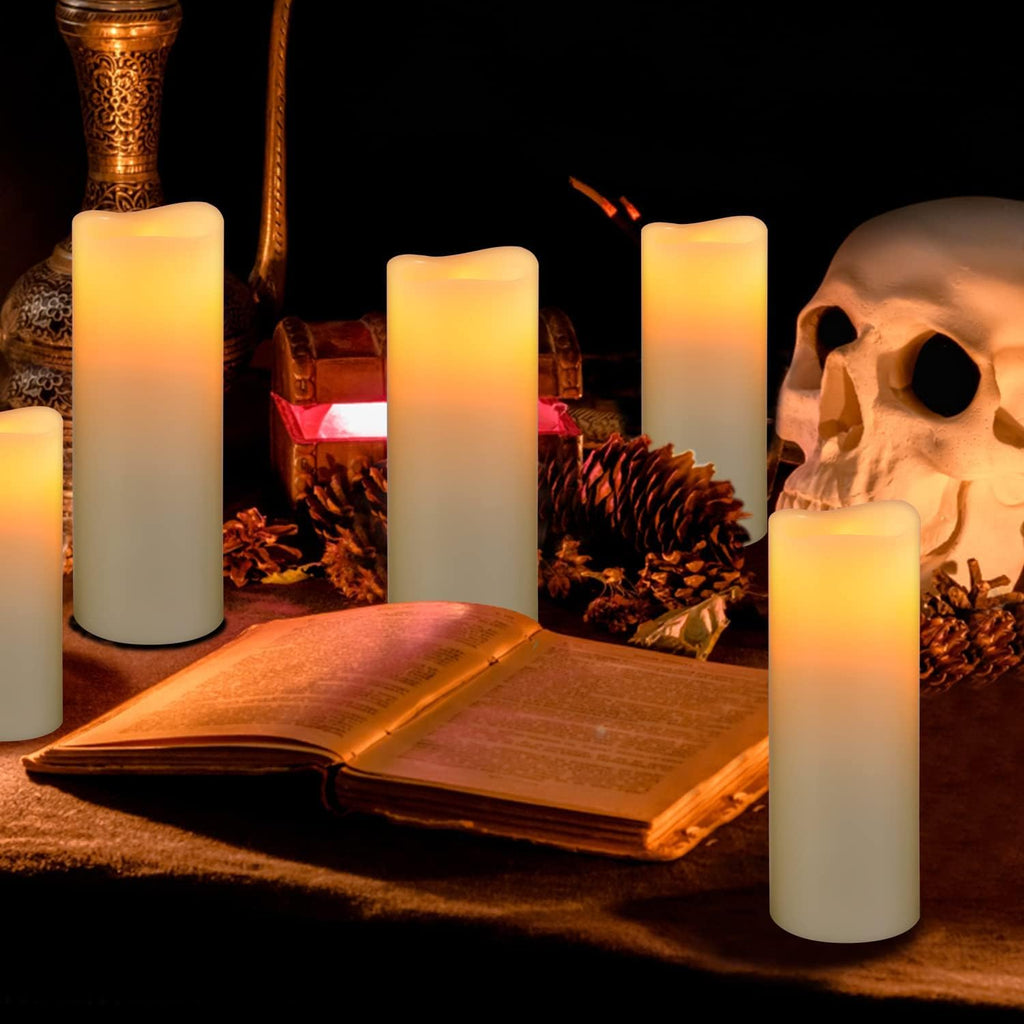 Flameless Battery Operated LED Pillar Candles with Remote control 9pack
