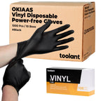 OKIAAS Black/Pink Vinyl Gloves Disposable Latex Free, Food Safe, Powder Free, 5 Mil Thickened for Cooking, Cleaning, Food Prep, Baking, Hair Dye, Tattoo, Medium, 200 Count