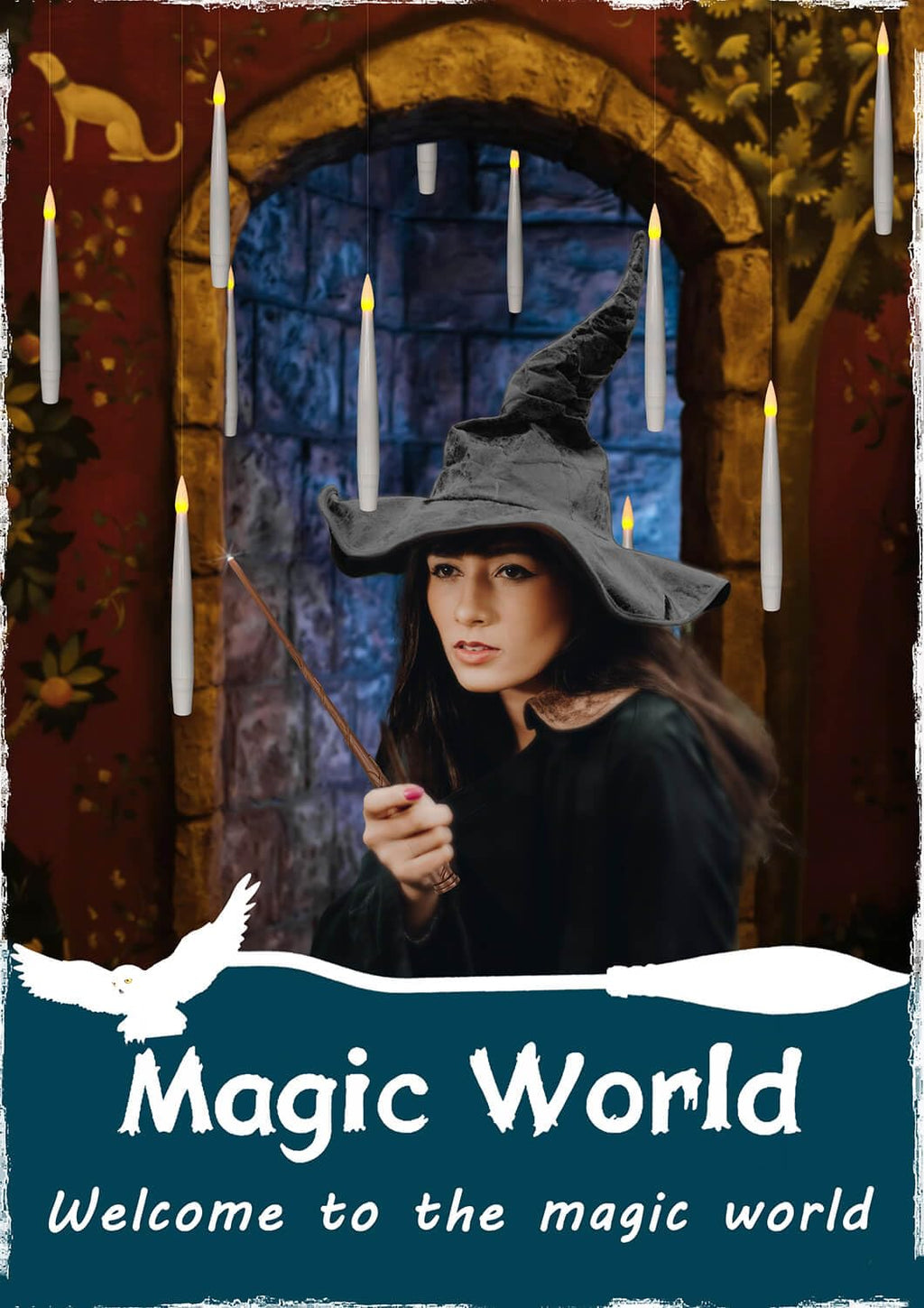 Leejec 20Pcs Floating Candle with Wand Remote, 6/18H Timer, Halloween Decor