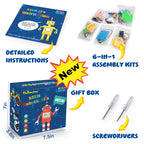 STEM Robotics Kit 6 Set Science Experiments Project Activities Toys for Kids 6-8 8-12 Engineering Building Electronic Motor Robot Kid Craft Boy Girl 5+ 6 7 8 9 10 12 Year Old Gift Summer Outdoor Toy