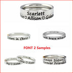 Love Statement Gifts Name Ring - Custom Text Stainless Steel Band Ring, Personalized Gift for Her & Him, for Valentines Day, Anniversary Birthday Graduation Christmas Bridesmaids Wedding