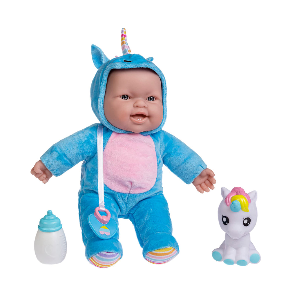 JC Toys Lots to Cuddle Babies 12-inch Small Soft Twin Baby Dolls Unicorn Theme| Washable | Pink and Blue | Includes Play Unicorns, Bottles, Pacifiers| for Children 12 Months +