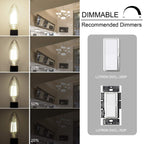 Cotanic Dimmable E12 Candelabra LED Bulb 4000K Daylight 60W Equivalent