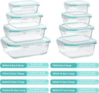 Vtopmart 8 Pack Glass Food Storage Containers with Lids Green