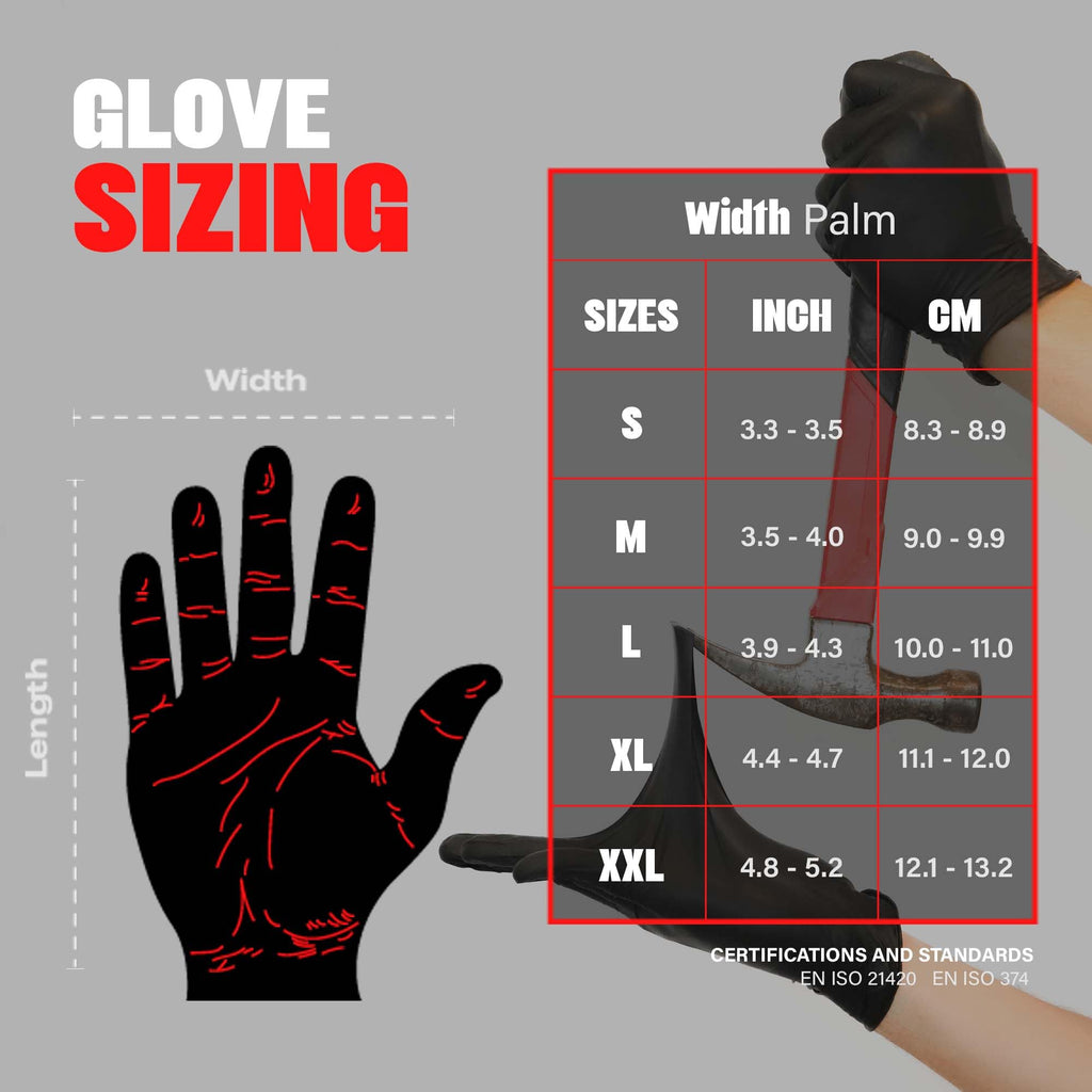 London Labs Black Nitrile Gloves Disposable Latex Free & Powder Free,4 Mil Rubber Glove, Cleaning, Cooking, Mechanic, Tattoo (1000 Count, Large)