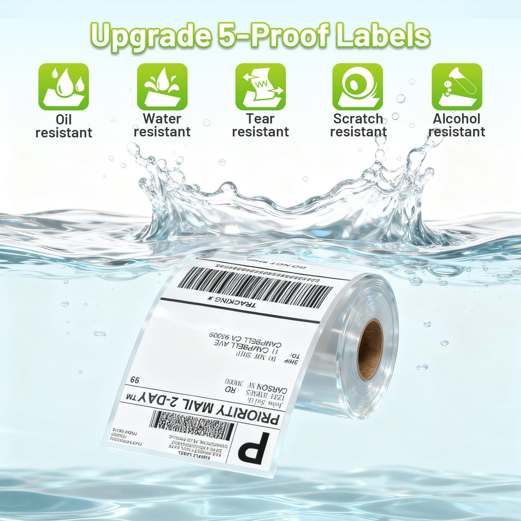 Omezizy 4x6 Thermal Labels, Shipping Address Label (Pack of 250 4x6 Roll Labels) - Compatible with JADENS, ASprink, Phomemo, Rollo, Zebra, Omezizy and Other Thermal Printers