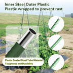Sprigra Plant Stakes 57 inch, Approx 5ft Steel Garden Stakes 25 Pack, Sturdy Plant Support for Climbing Plants, Tomatoes, Beans, Cucumbers, Peppers, Flowers, Strengthen and Stem Grow Better