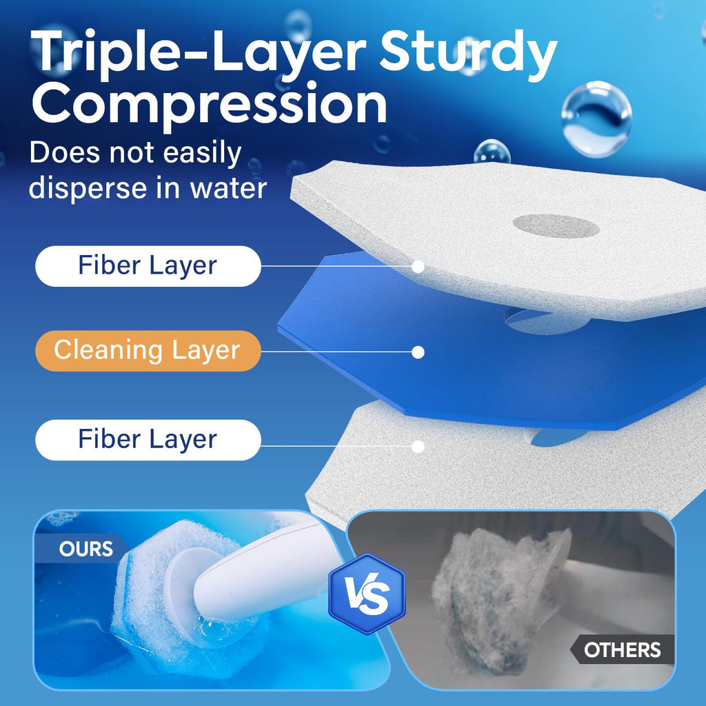 Clorytom 50 Count Toilet Wand Refills for Clorox, Premium Toilet Cleaner Refill Pads, Replacement Brush Heads Compatible With Most Toilet Wand Refill System, No Falling Apart, Fresh Fragrance