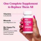 My Happy Flo Period Relief Supplement – Cramp Relief, Heavy Periods & Irregular Period Support, Bloating & Fibroid, Gentle Iron, DIM, Magnesium, Vitamin D3, Plant-Based PMS & Hormone Support | 60 Caps