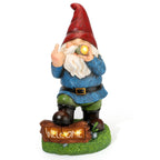 Panven Gnomes Garden Decor, 13.5" Tall Solar Large Inappropriate Funny Gifts Gnome Outdoor Statues for Yard, Patio, Lawn, Outside Naughty Gnome Garden Decorations Gift for Men Women