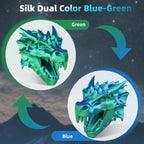 AICOPYTO Dual Color Silk PLA 3D Printer Filament 1.75mm, Dual Color 2-in-1 Green-Blue Silk Filament 1KG Spool (2.2lbs) Dimensional Accuracy Probability +/- 0.02mm Fits Most FDM 3D Printers, Blue-Green