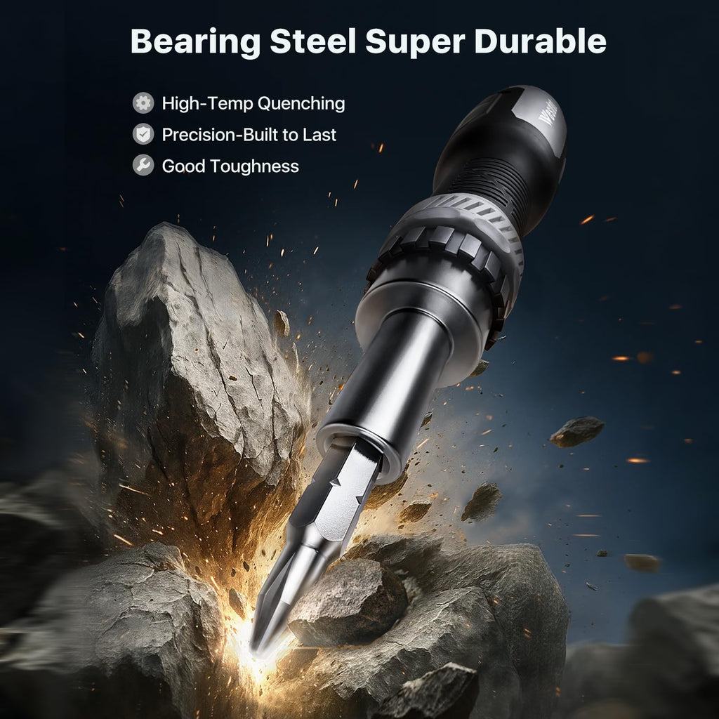 Wesdut 13-in-1 Ratchet Screwdriver Set Tool All in One, [Built to Last] Multi Screw Driver Set Kit, Flat Head, Philips, Torx, Hex, Square, Repair Kit, Man Gift Nut Driver