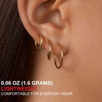 Gacimy 3 Pairs Gold Plated Hoop Earrings Set for Women, 14/16/20MM