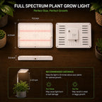25W LED Grow Lights for Indoor Plants with Stand for Floor and Tabletop