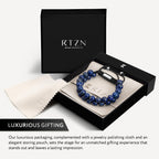 RTZN® Lapis Lazuli Bracelet for Men – Premium Artisan Handcrafted Authentic Blue Lapis Lazuli Mala Bead Bracelet – Adjustable Beaded Bracelets for Men (Morocco)