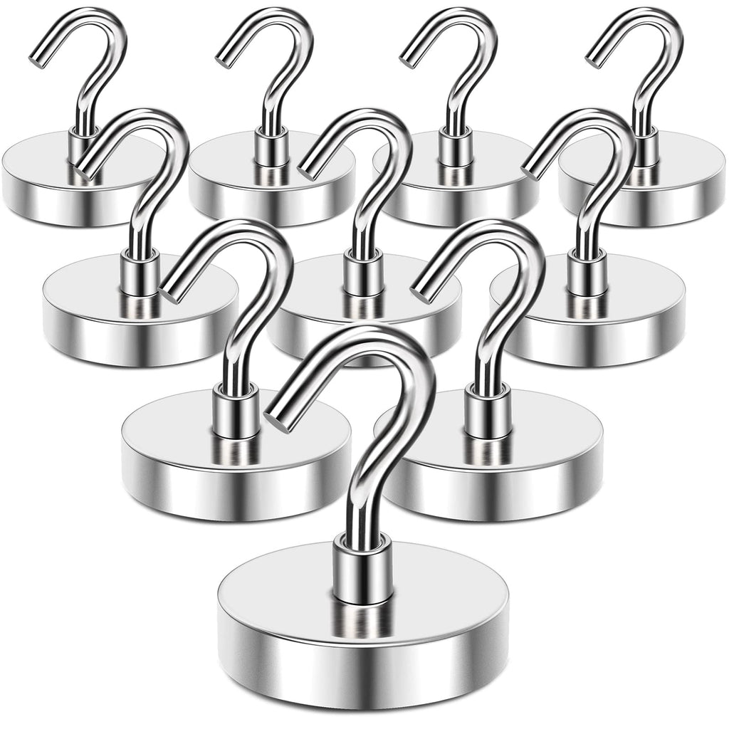 MIKEDE Strong Magnetic Hooks, 120Lbs Heavy Duty Magnetic Hooks for Cruise Cabin, Neodymium Earth Magnets with Hooks for Hanging, Super Metal Industrial Magnetic Hanger for Grill, Cruise, Storage
