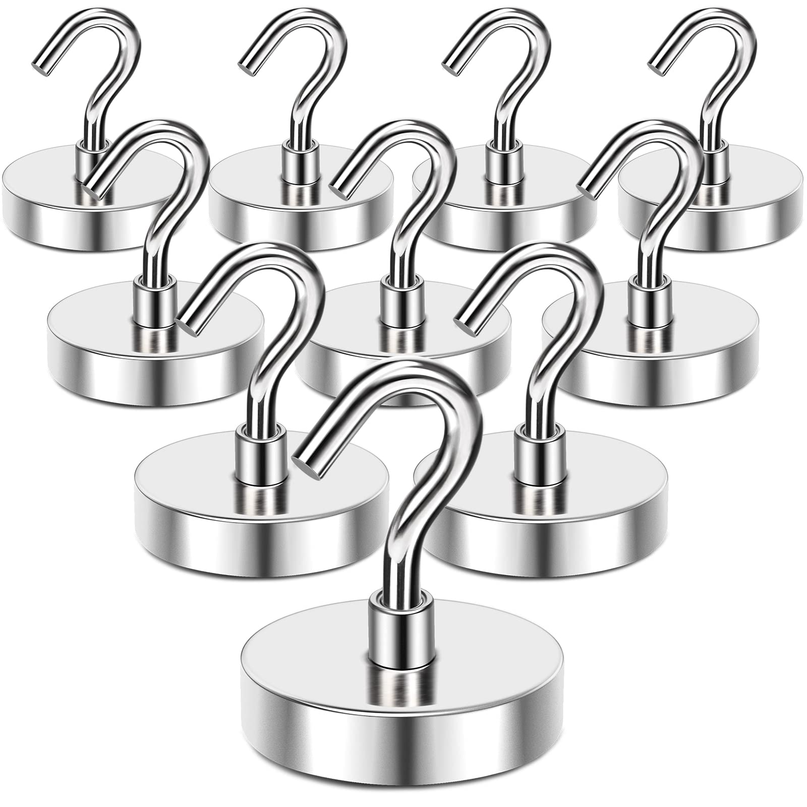 MIKEDE Strong Magnetic Hooks, 120Lbs Heavy Duty Magnetic Hooks for Cruise Cabin, Neodymium Earth Magnets with Hooks for Hanging, Super Metal Industrial Magnetic Hanger for Grill, Cruise, Storage
