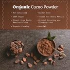 NaturaleBio Cacao Powder Organic 35oz. Unsweetened, Non-Alkalized and Pure. Cocoa Powder Substitute with Rich Dark Chocolate Flavor. Non-GMO, Gluten Free, Tested for Heavy Metals. From Raw Cacao Beans