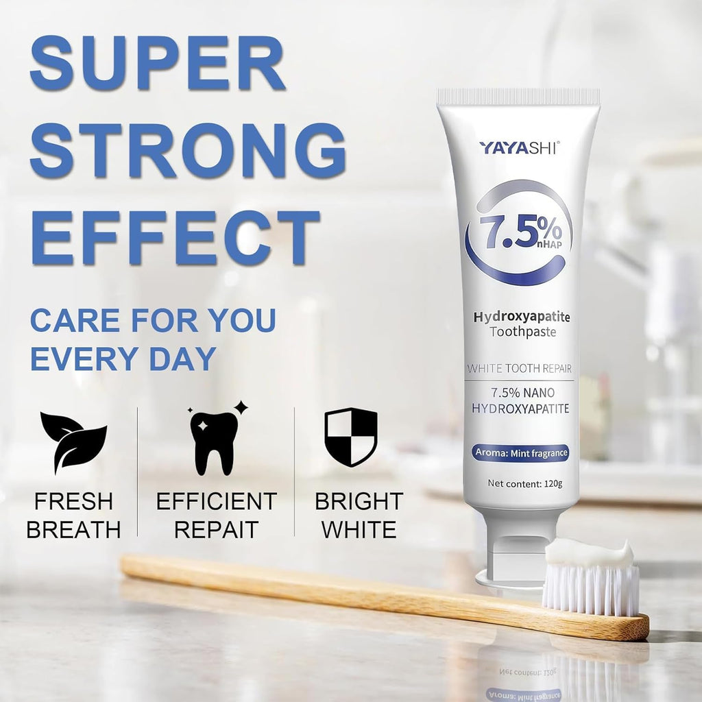 Set 2-Pack Nano Hydroxyapatite Toothpastes for Enamel Protection and Tooth Strengthening, Gentle Mint, Fresh Breath, Daily Use for Oral Health (Gentle Mint)