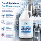 US+ Hydrogen Peroxide 3%, Food Grade, USP - Made in USA, 1 Gallon