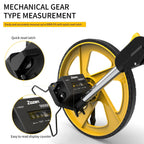 Zozen Measuring Wheel in Feet and Inches, Mechanical/Double Collapsible/One Key to Reset/Kickstand to Keep Stand/Starting Point Arrow and Cloth Carrying Bag, 0-9,999 Ft Measure Wheel.