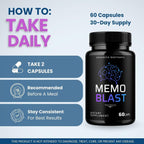 (3 Pack) Memo Blast Capsules - Official MemoBlast Premium Formula Supplement Pills, Advanced Support Formula for Overall Health & Wellness, All Natural Vive Nervo Review, 180 Capsules for 3 Months