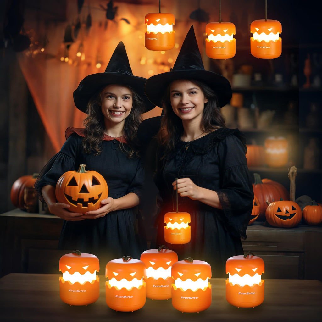 EverBrite 3-Pack Halloween Pumpkin Lantern, Collapsible Jack O Lantern