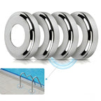 Stainless Steel Pool Handrail Covers, Fits 1.9" Tubing, Rust-Proof Escutcheon Plates & Safety Trim Rings for Deck Anchors, 304 Stainless Steel, Mirror-Polished Finish (4)