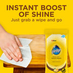 Pledge Expert Care Enhancing Wood Wipes, Lemon Scent (Pack of 6, 144 Total Count), Yellow