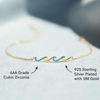 STORYJEWELLERY Friend Bracelet, Friendship Gifts for Women, Friend Birthday Gifts for Women, Friendship Bracelets, BFF Gift, Sterling Silver Wave Bracelet