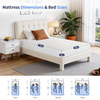 FDW | 8 Inch Twin Mattress | Medium Firm | Gel Memory Foam | White