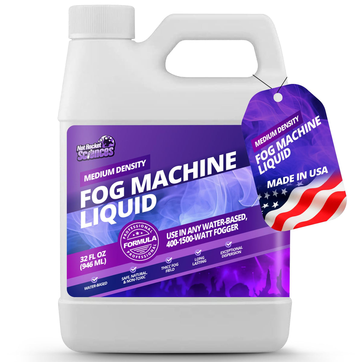 Fog Machine Liquid for Halloween Party and Events, Medium Density, 32oz