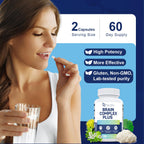2-Pack Brain Supplements for Memory & Focus | Nootropic with Bacopa, Lion's Mane, Alpha GPC | Mental Clarity & Cognitive Support | Vitamin B6 & B12 – 240 Caps (120/Bottle)