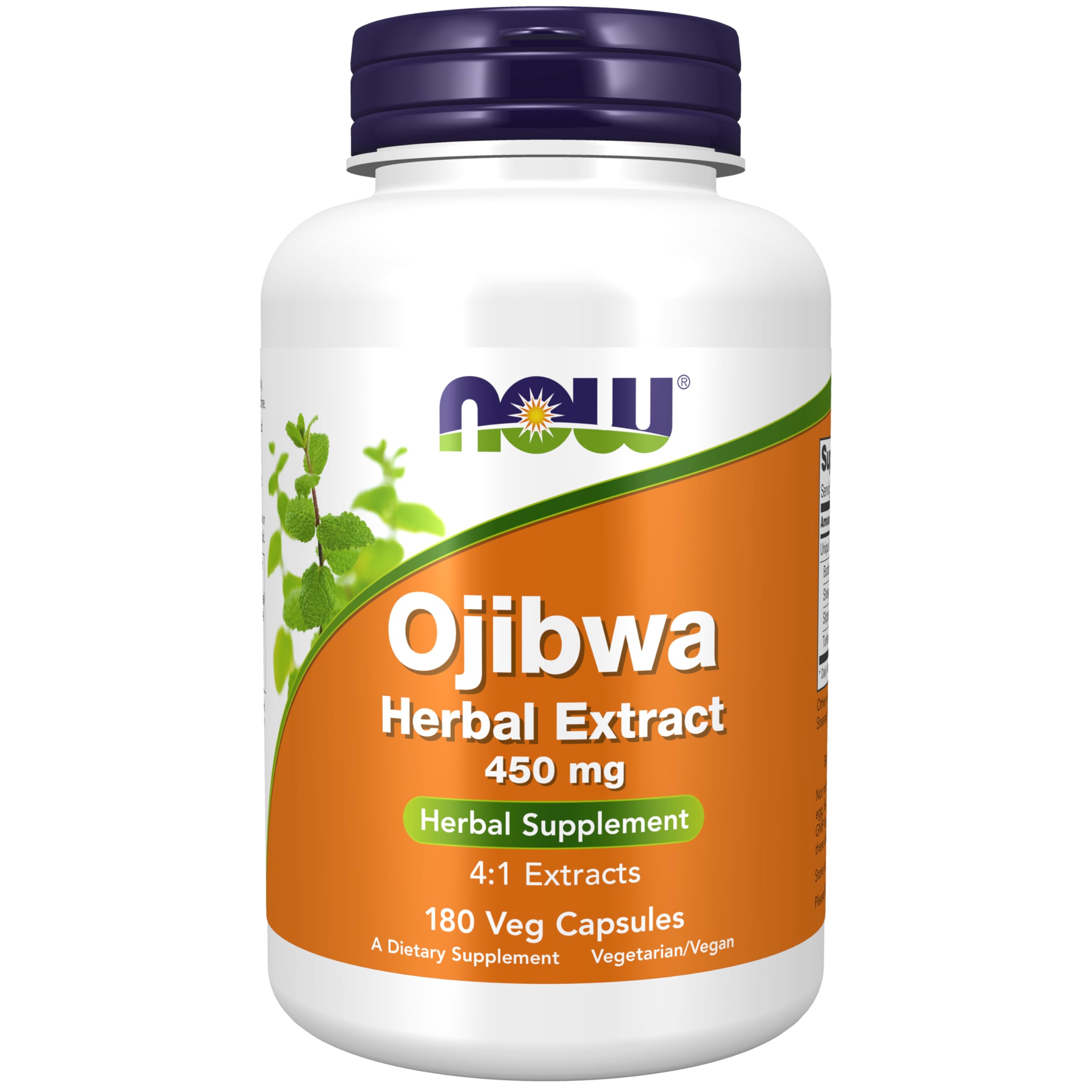 NOW Foods Ojibwa Herbal Extract 4:1 Extracts 450 MG (180 Vegetarian Capsules)