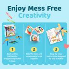 Mumaloo Craft Box for Kids - 10 Creative Arts and Crafts for Kids Ages 4-8, Fun, No Mess Educational Preschool & Homeschool Art Projects, Toddler Crafts Kit Supplies, 3 4 5 6 7 8 Year Old Girls & Boys