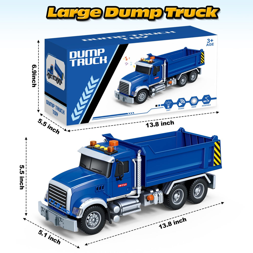 Large Dump Truck Toy for 3 4 5 Year Old Boy, Truck Toy with Sound and Light