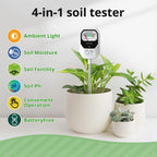 Buladeke 4-in-1 Soil Moisture Meter Soil Moisture/Fertility/PH Meter/Sunlight Intensity Soil Test Meter for Gardening, Farming and Outdoor Plants