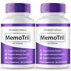 MemoTril Capsulas, Memo Tril Memory Capsules, Official Supplement for Brain Health Support - Maximum Strength, Advanced Formula Nootropic Pills, All Natural Memo Tril Capsules Reviews (2 Pack)
