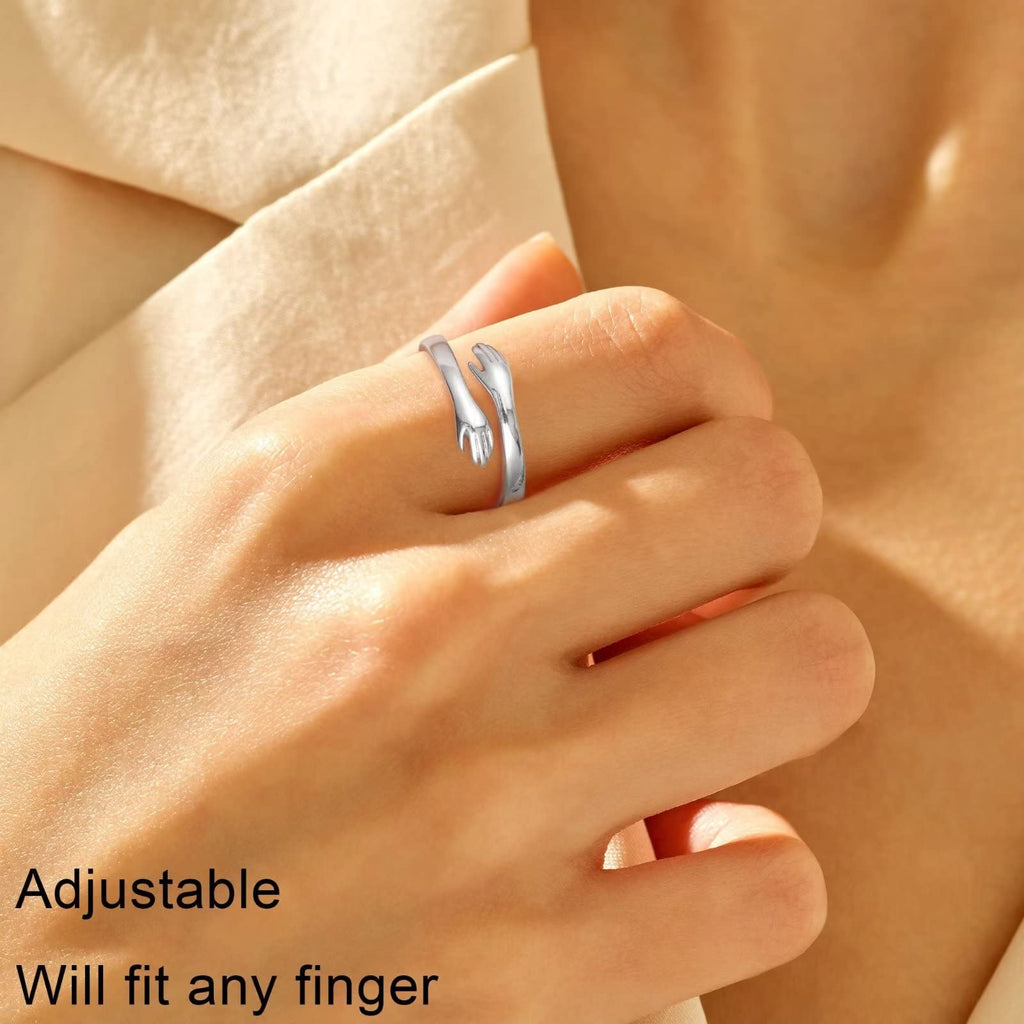Yesteel 925 Sterling Silver Hug Ring, Gifts for Teen Teenage Girls