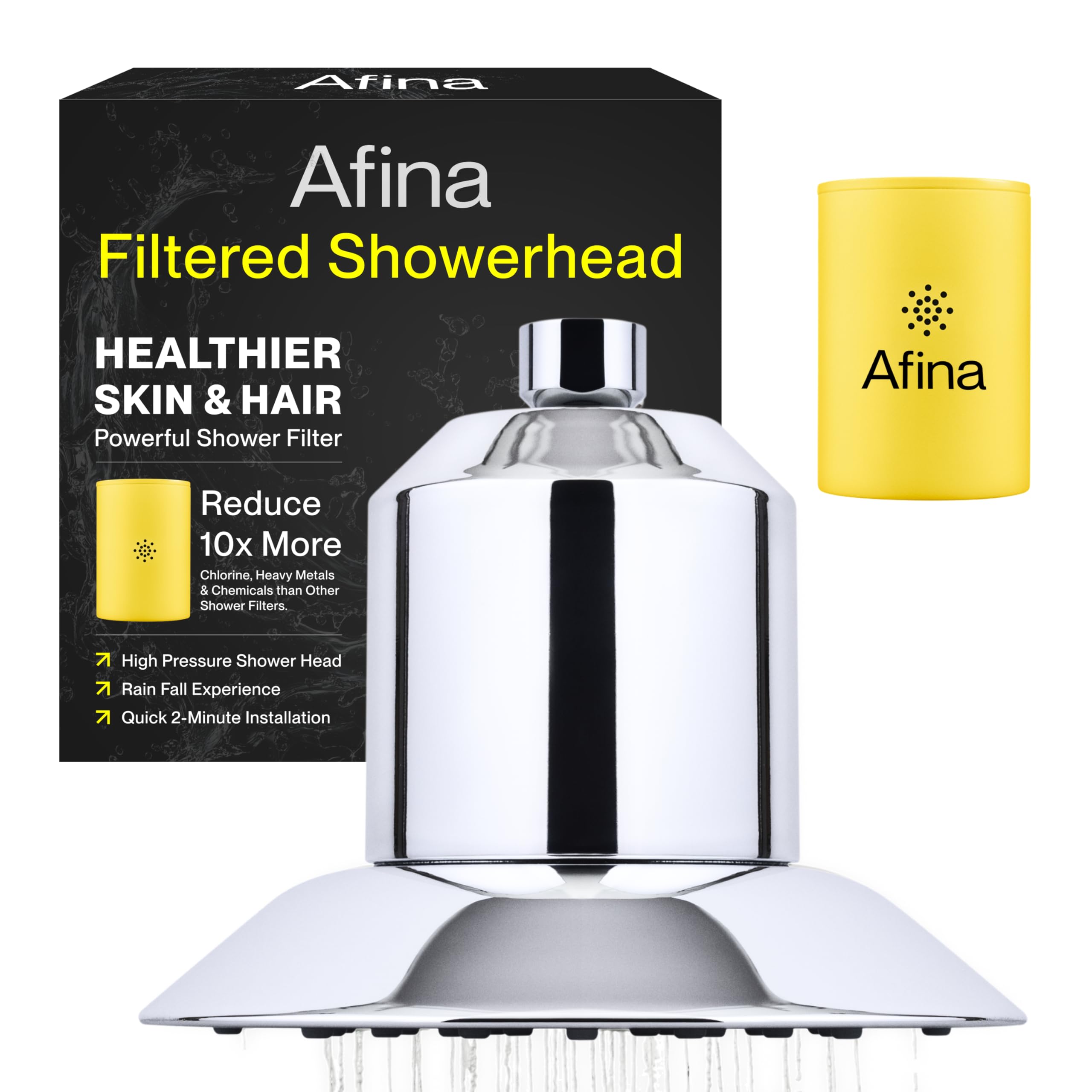 Afina High Pressure Rain Filtered Shower Head - 2.5 GPM - Chrome