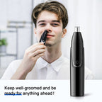 ZORAMI Rechargeable Ear and Nose Hair Trimmer - 2025 Professional Painless Eyebrow & Facial Hair Trimmer for Men Women, Powerful Motor and Dual-Edge Blades for Smoother Cutting Black