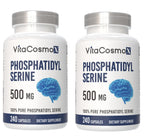 VitaCosmoX Phosphatidylserine, 500mg, 240 Veggie Capsules 100% Vegetarian, Non-GMO & Gluten Free - 2 Packs