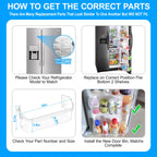 [2 PACK] UPGRADED 242126602 Refrigerator Door Bin Shelf Replacement For Frigidaire Door Shelf Replacement -LFSS2612TF0 LFSS2612TF4 Frigidaire Door Bin Bottom Shelf Parts 2421266 PS12364199 Shelves