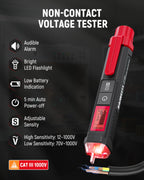 KAIWEETS Electrical Test Kit KIT01, Digital Multimeter, Smart Non-Contact Voltage Tester & GFCI Outlet Tester with LCD, Complete Set with Carrying Case & Batteries for Electrician, DIY & HVAC