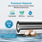 AQUA CREST FXHTC Whole House Water Filter, Well Water Filter Replacement for GE® FXHTC, GXWH40L, American Plumber W10-PR, Culligan® RFC-BBSA, W10-BC, Carbon Filters, 5 Micron, Pack of 4