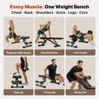 YOLEO Adjustable Weight Bench, ASTM-Certified 827LBS, 98% Pre-Assembled
