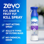 ZEVO Flying Insect Killer Spray - Fruit Fly, Gnat, Fly & Mosquito Bug Spray for Home Use with Rosemary & Cornmint Oil - Indoor & Outdoor Use (2 Bottles)
