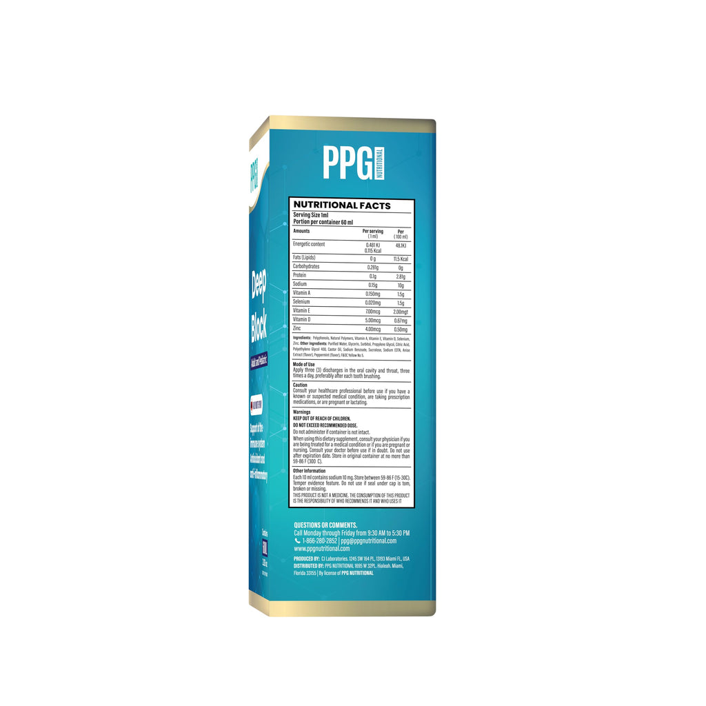 Deep Block - Immune Support Booster - Immune System Support - Daily Mouth Spray - Vitamin D and Zinc - PPG Nutritional